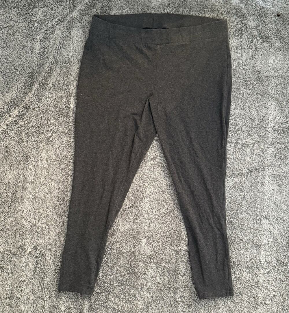 Torrid Plus 3X Gray Solid Ankle Leggings Cotton/Spandex Stretch